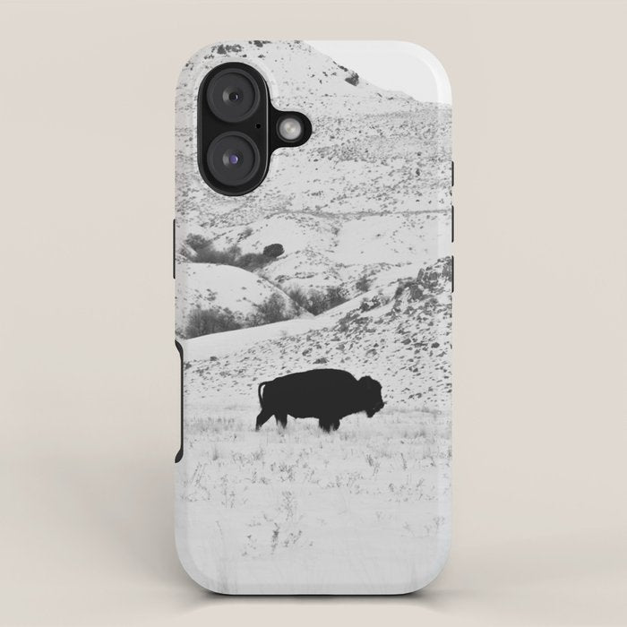Black and White Bison iPhone Case Gallery Image 1
