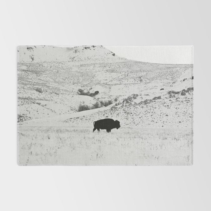 Black and White Bison Rug Gallery Image 2
