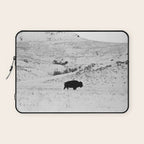 Black and White Bison Laptop Sleeve Gallery Image 1