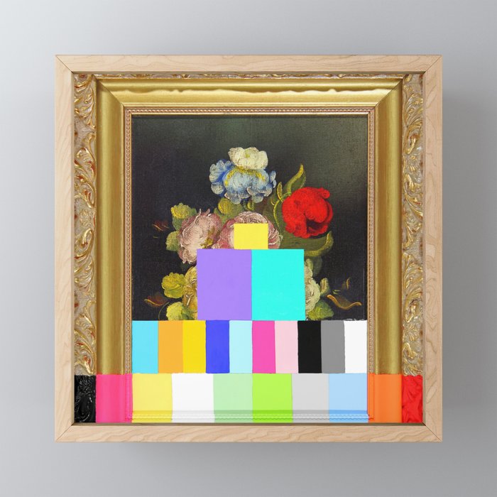 A Painting of Flowers With Color Bars Mini Art Print Gallery Image 1