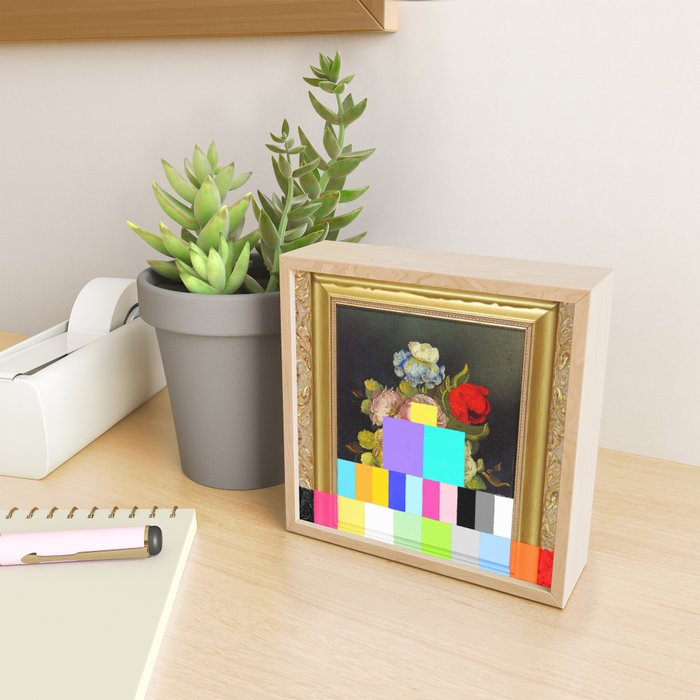 A Painting of Flowers With Color Bars Mini Art Print Gallery Image 2