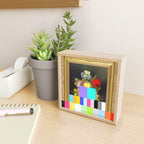 A Painting of Flowers With Color Bars Mini Art Print Gallery Image 2