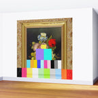 A Painting of Flowers With Color Bars Wall Mural Gallery Image 2