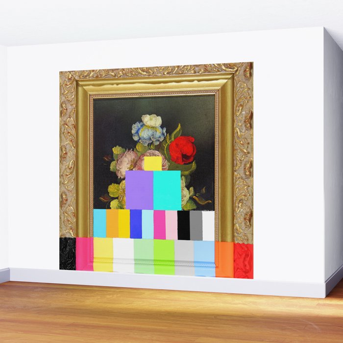 A Painting of Flowers With Color Bars Wall Mural Gallery Image 2