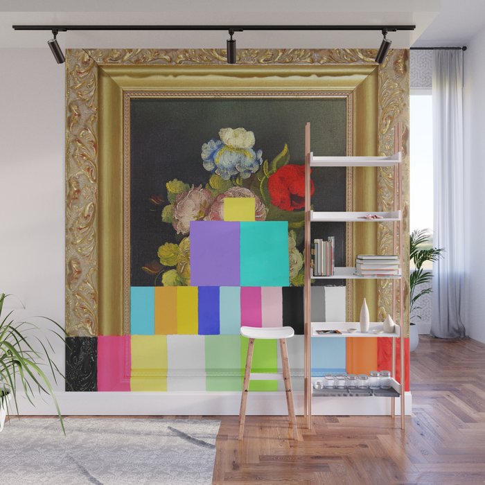 A Painting of Flowers With Color Bars Wall Mural Gallery Image 1