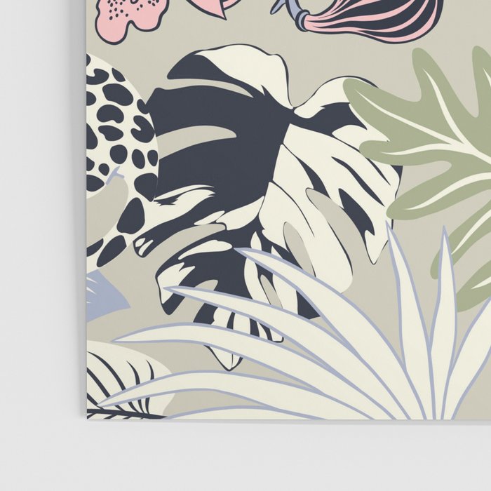 tropical seamless pattern with leopards Poster Gallery Image 3