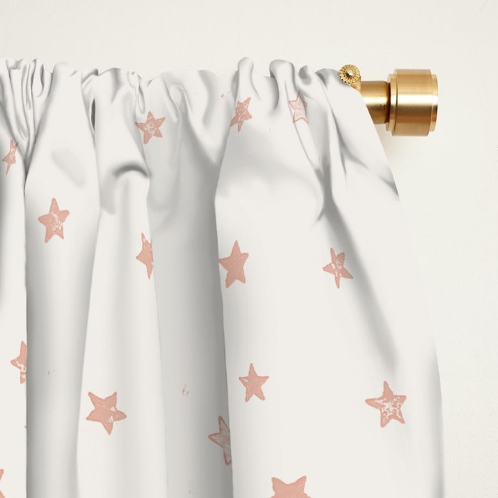 Little Stars Cream & Peach Window Curtain Gallery Image 2