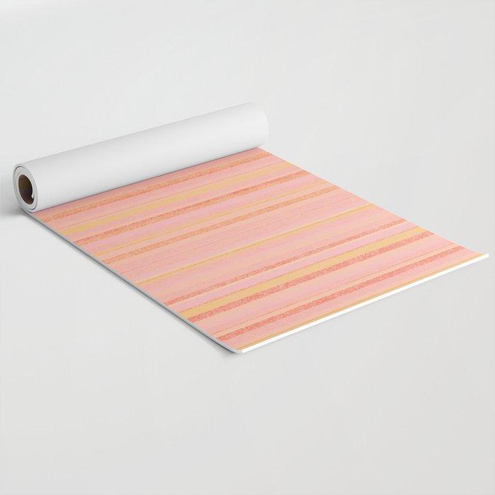 Textured Summer Stripes Pink Orange Yellow Yoga Mat Gallery Image 2