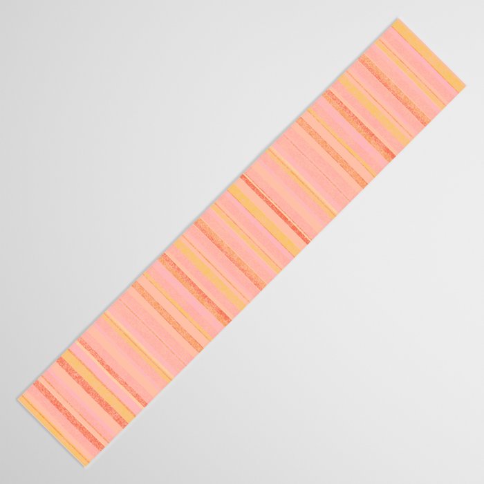Textured Summer Stripes Pink Orange Yellow Table Runner Gallery Image 3
