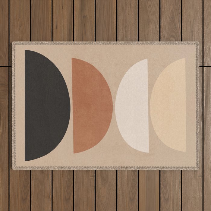 Minimal Abstract Shapes 7 Outdoor Rug Gallery Image 1