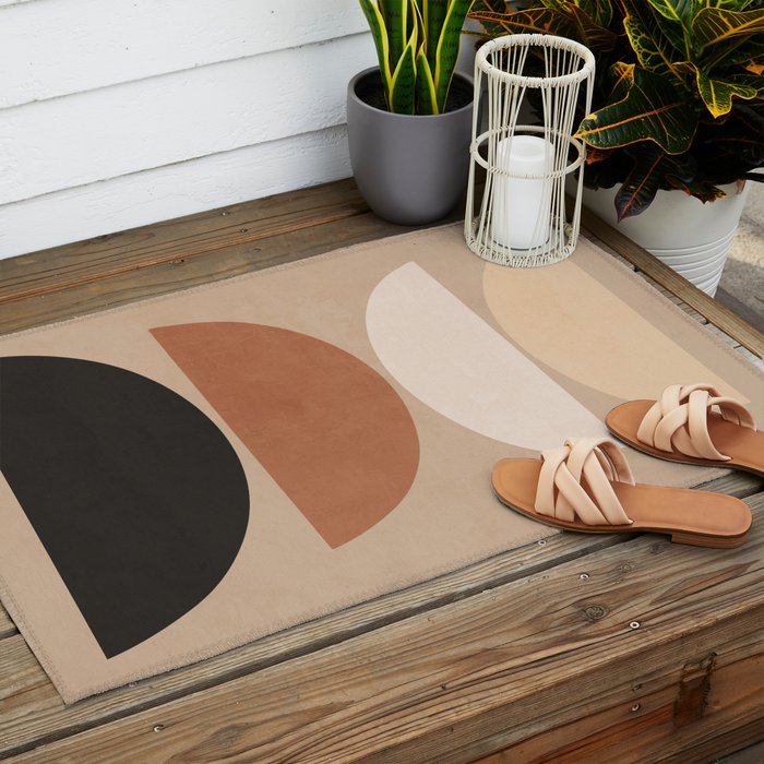 Minimal Abstract Shapes 7 Outdoor Rug Gallery Image 2