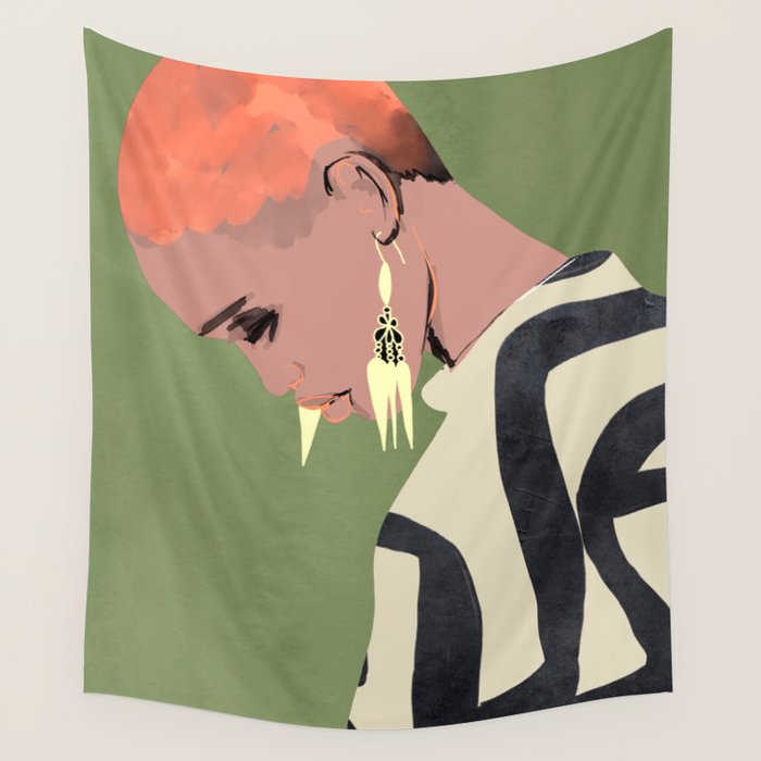 Girl Portrait 27 Wall Tapestry Gallery Image 1