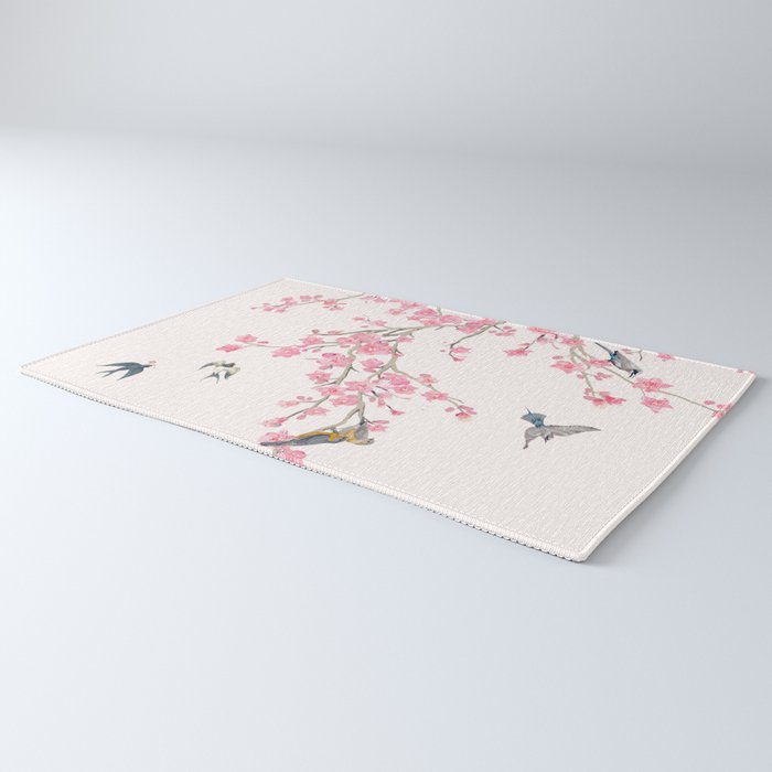 Birds and cherry blossoms Rug Gallery Image 3