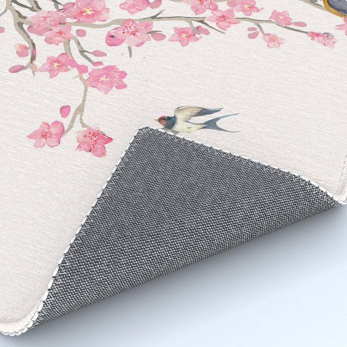 Birds and cherry blossoms Rug Gallery Image 4