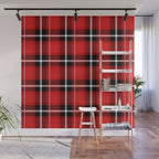 Red + Black Plaid Wall Mural Gallery Image 1