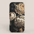 Victorian Cameo and Dark Floral Print iPhone Case Gallery Image 1