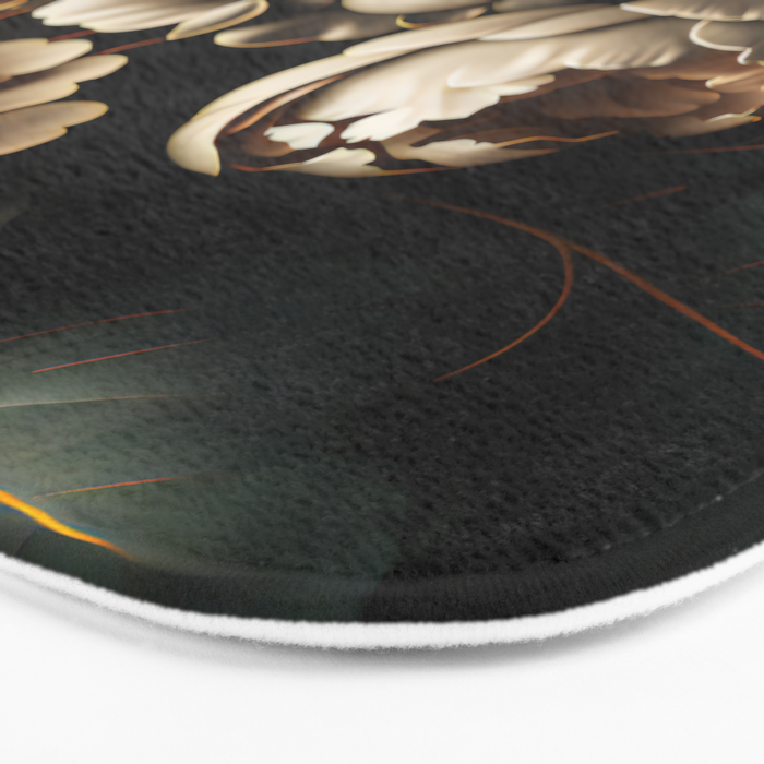 Victorian Cameo and Dark Floral Print Bath Mat Gallery Image 3