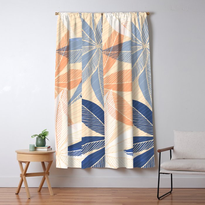 Modern Neutral Tropical Print II Window Curtain Gallery Image 5