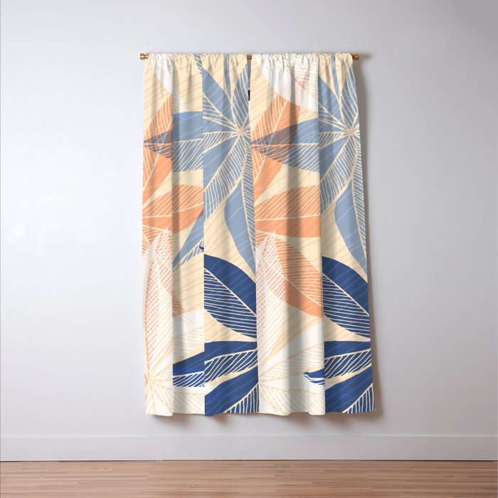 Modern Neutral Tropical Print II Window Curtain Gallery Image 3