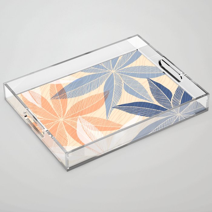 Modern Neutral Tropical Print II Acrylic Tray Gallery Image 1