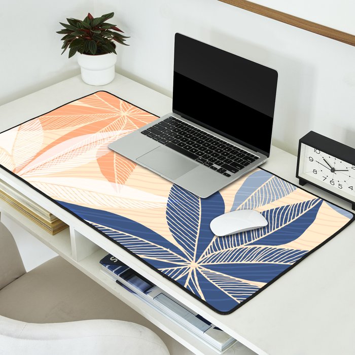 Modern Neutral Tropical Print II Desk Mat Gallery Image 2