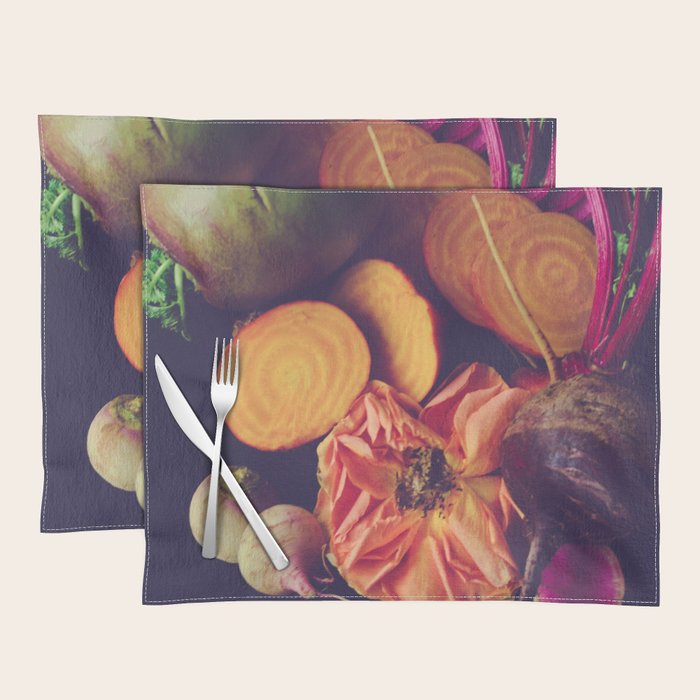 Moody Modern Botanical Floral and Vegetables Placemat Gallery Image 1