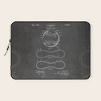 Baseball Patent - Softball Art - Black Chalkboard Laptop Sleeve Gallery Image 1