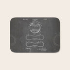 Baseball Patent - Softball Art - Black Chalkboard Bath Mat Gallery Image 1