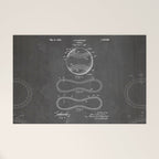 Baseball Patent - Softball Art - Black Chalkboard Welcome Mat Gallery Image 1