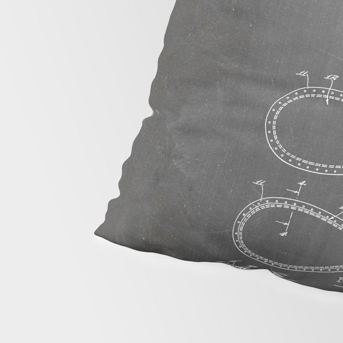 Baseball Patent - Softball Art - Black Chalkboard Pillow Sham Gallery Image 4
