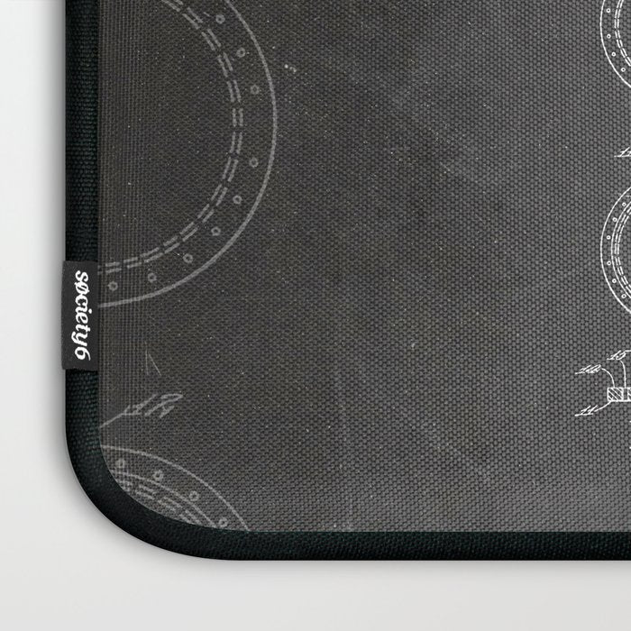 Baseball Patent - Softball Art - Black Chalkboard Laptop Sleeve Gallery Image 3