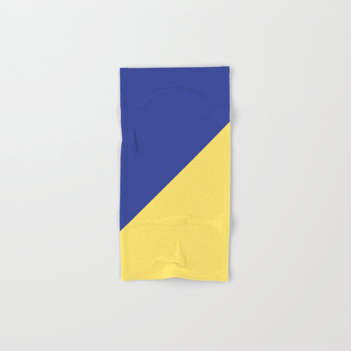 Modern royal blue sunshine yellow trendy color block Bath Towel Gallery Image 1