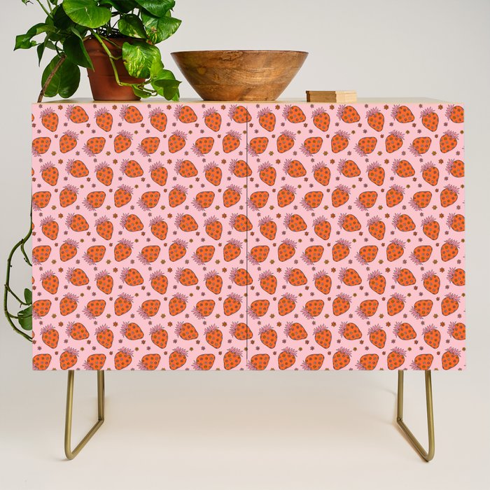 Flower Strawberry Print Credenza Gallery Image 1