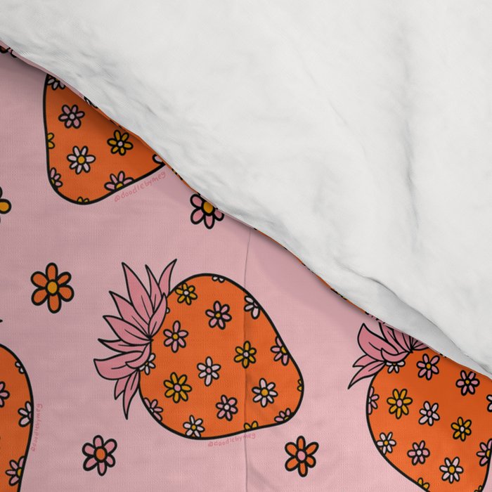 Flower Strawberry Print Comforter Gallery Image 4