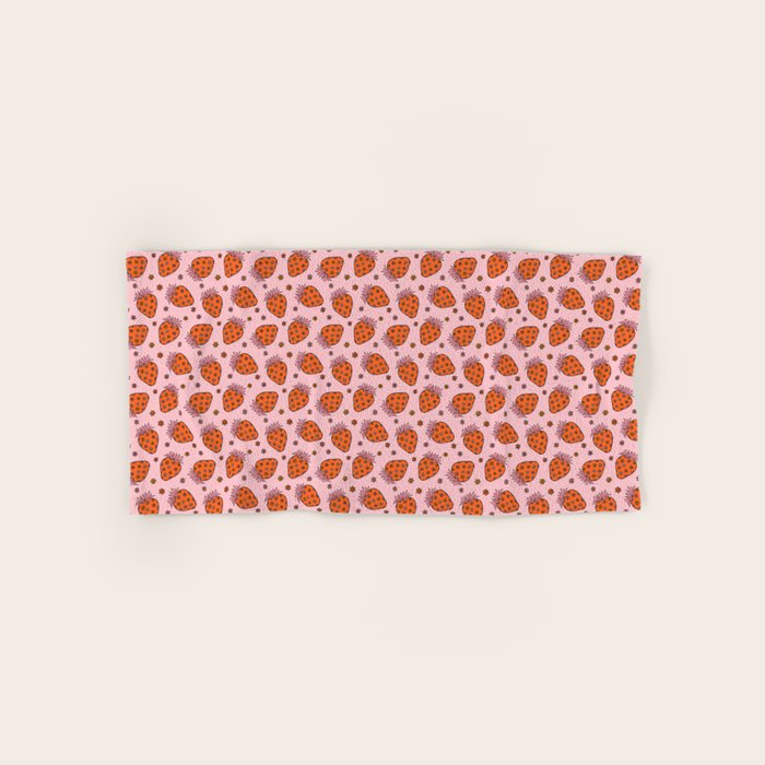Flower Strawberry Print Bath Towel Gallery Image 1
