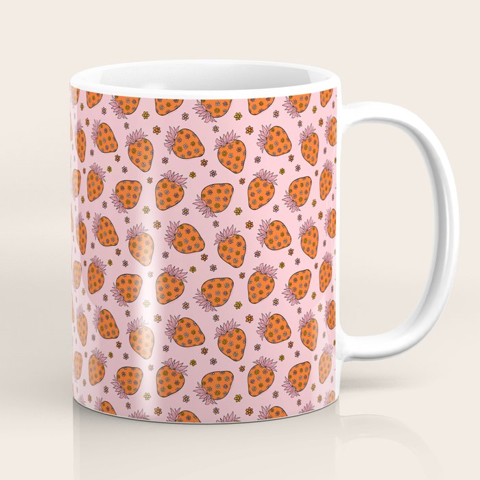 Flower Strawberry Print Coffee Mug Gallery Image 1