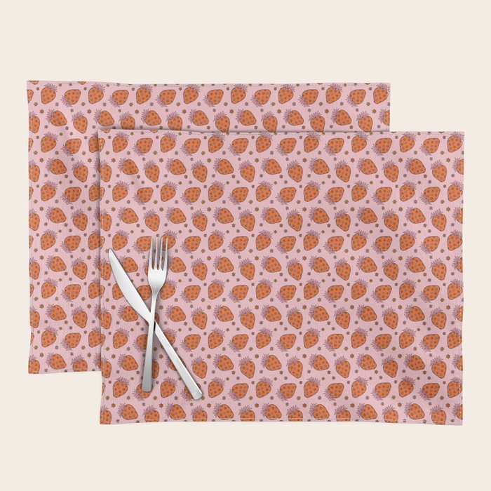 Flower Strawberry Print Placemat Gallery Image 1