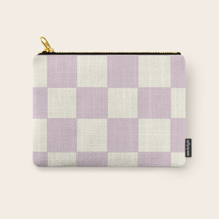 Lilac Check Pattern Carry All Pouch Gallery Image 1