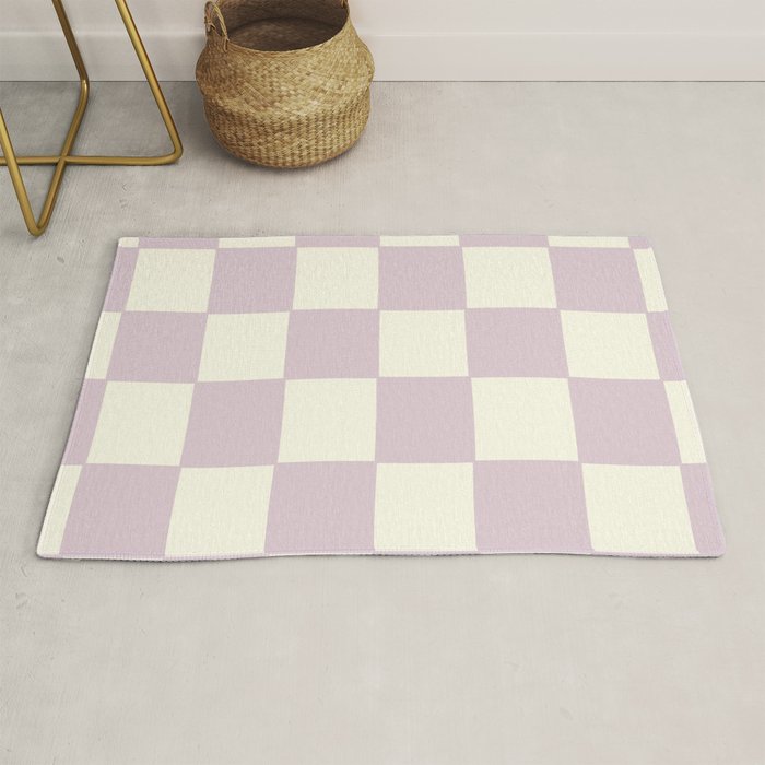 Lilac Check Pattern Rug Gallery Image 1