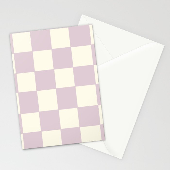 Lilac Check Pattern Stationery Card Gallery Image 2