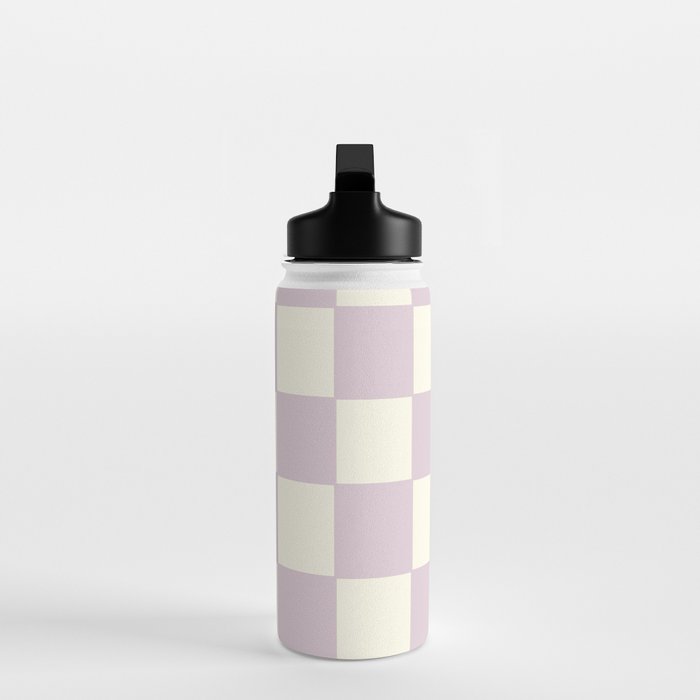 Lilac Check Pattern Water Bottle Gallery Image 3
