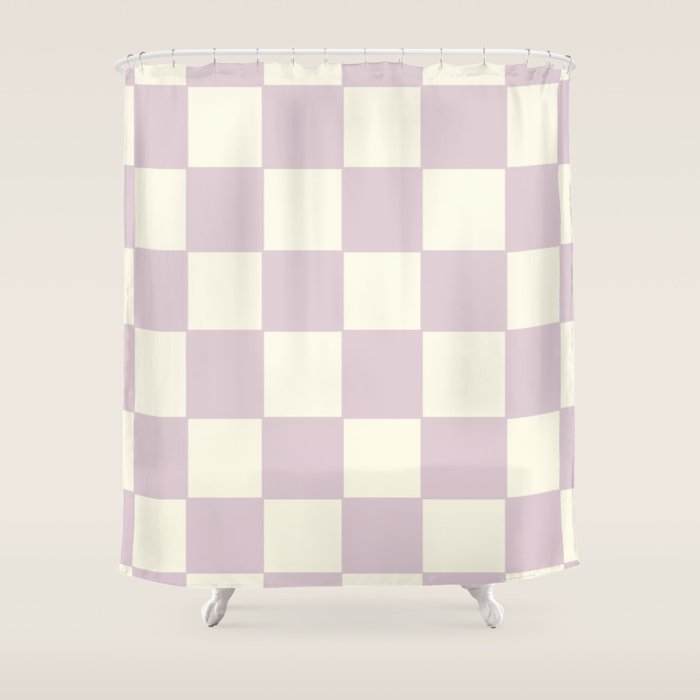 Lilac Check Pattern Shower Curtain Gallery Image 1
