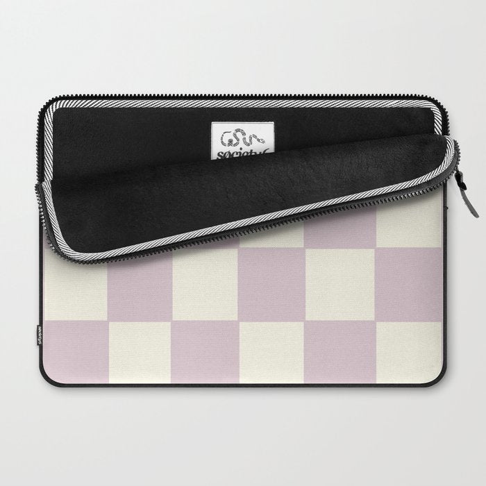 Lilac Check Pattern Laptop Sleeve Gallery Image 2