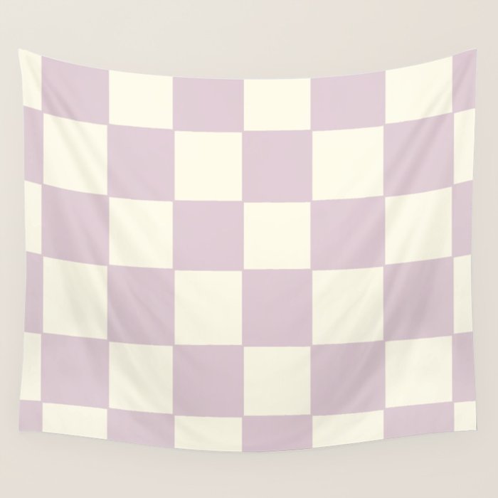 Lilac Check Pattern Wall Tapestry Gallery Image 4