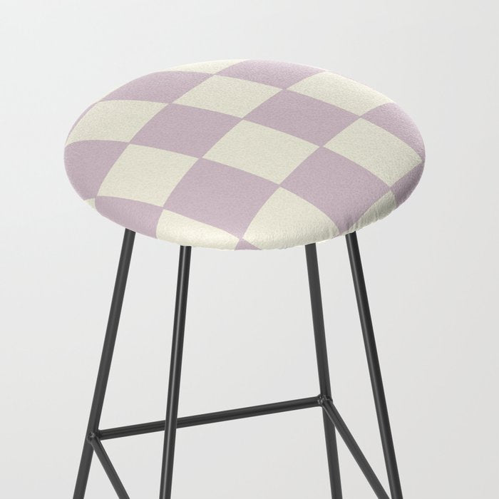 Lilac Check Pattern Stool Gallery Image 2