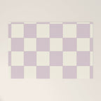 Lilac Check Pattern Welcome Mat Gallery Image 1