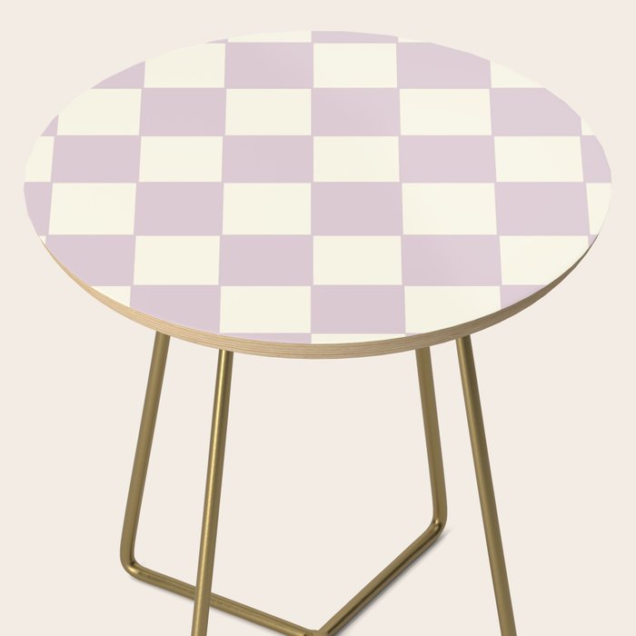Lilac Check Pattern Side Table Gallery Image 2