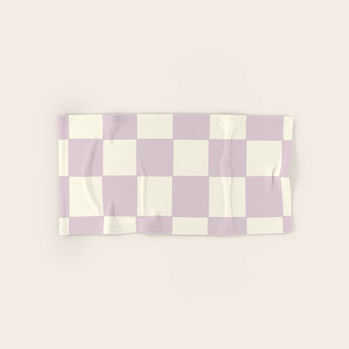 Lilac Check Pattern Bath Towel Gallery Image 1