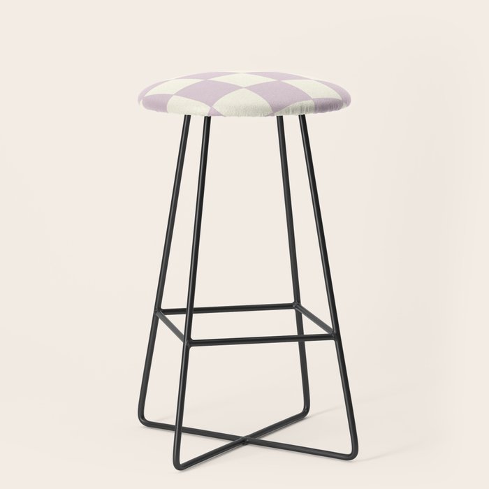 Lilac Check Pattern Stool Gallery Image 1