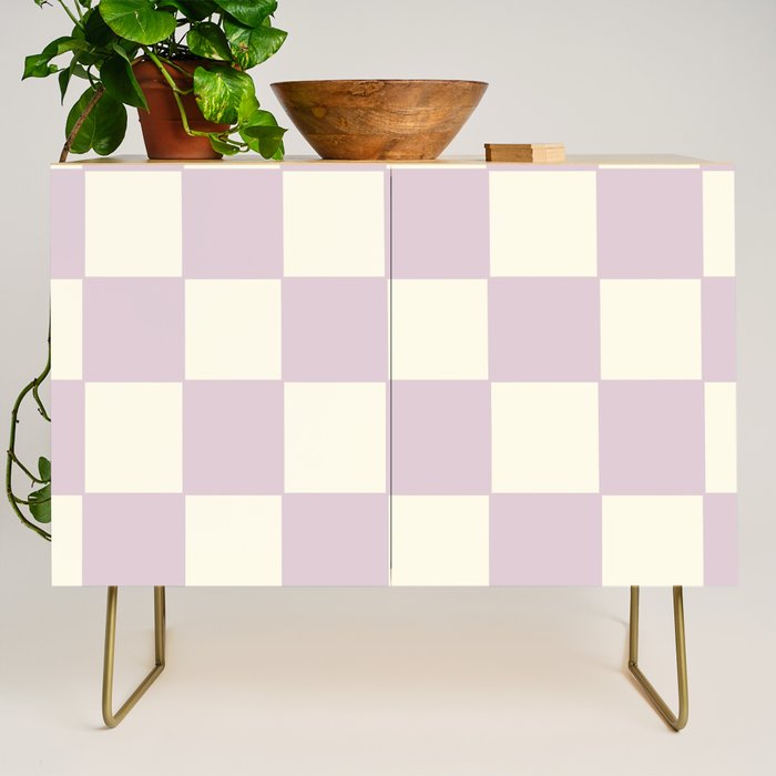 Lilac Check Pattern Credenza Gallery Image 1